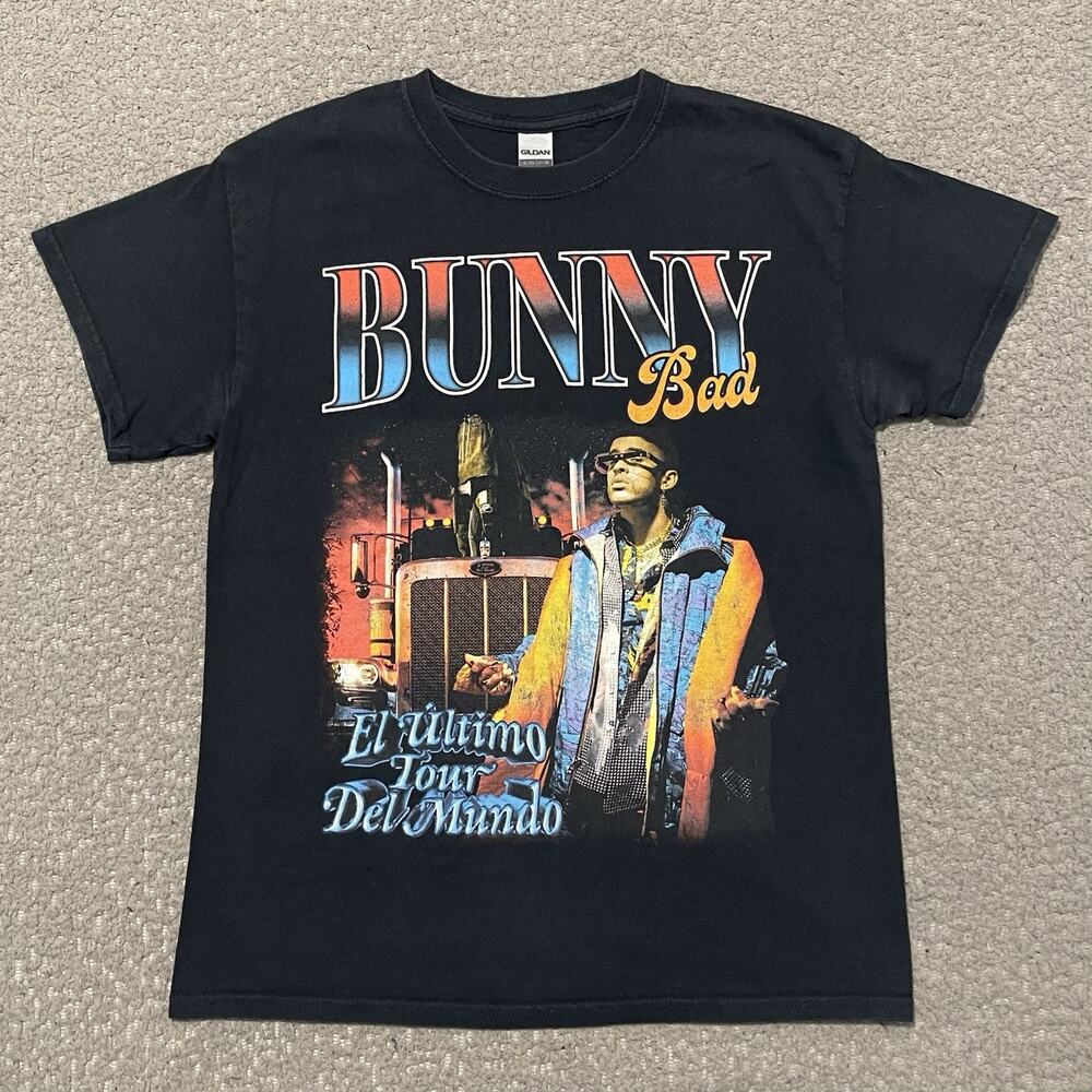 Bad Bunny T Shirt Mens M Black El Ultimo Tour Del Mundo Short Sleeve Gildan Tee